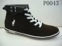 polo ralph lauren oiled suede high top boat chaussures in lt p0043 noir r